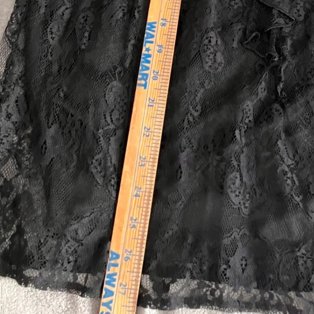 Black Lace Ruffle Halter XL Sleeveless Mock Neck Blouse Whimsigoth Fairy Keyhole - Picture 6 of 9